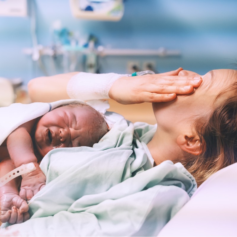 mother and child directly after birth